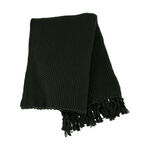 Cotton Knitted Throw Dark Green image number 2