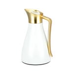 Dallaty steel vacuum flask white with matt golden handle 1L image number 1