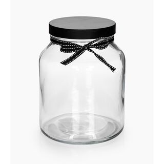 Alberto Glass Storage Jar With Metal Lid & Ribbon V:2150Ml