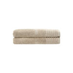 Boutique Blanche beige pack of 2 cotton bath towels 70*140 cm image number 1