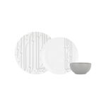 La Mesa grey /white porcelain 18 pc dinner set image number 0
