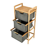 Bamboo 3 tier storage drawers image number 3