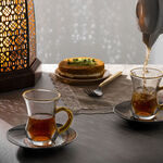 La Mesa Arabic Tea Set 12 Pieces Marble & Gold image number 2