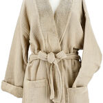Ambra beige cotton bathrobe L/XL image number 3