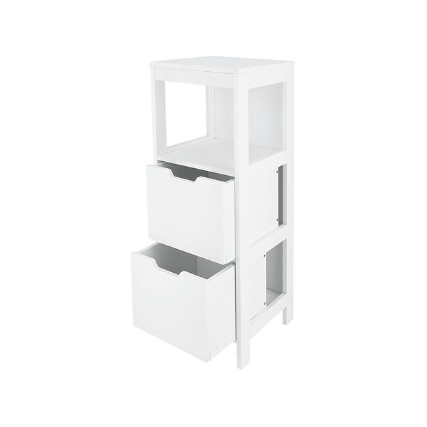 Homez white wood bathroom cabinet 30*30*89 cm image number 3