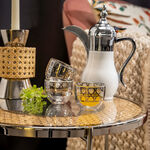 Dallaty silver glass Saudi coffee cups set 6 pcs image number 0