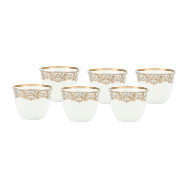 La Mesa white glass and porcelain Saudi tea and coffee cups set 28 pcs image number 2