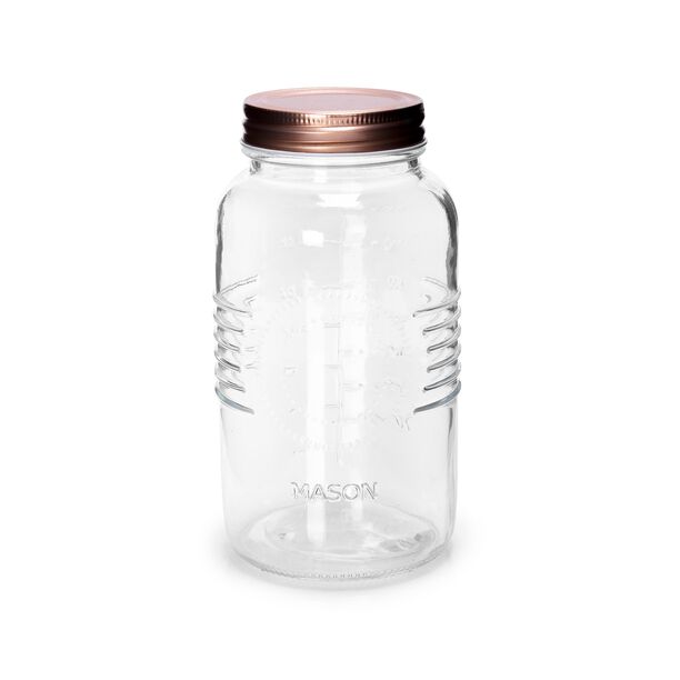 Alberto Glass Mason Jar With Copper Lid image number 0