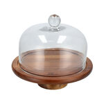 Acacia Wood Cheese Dome With Glass Lid image number 1