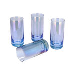 Set Of 4 Clear Tumbler With Blue image number 1