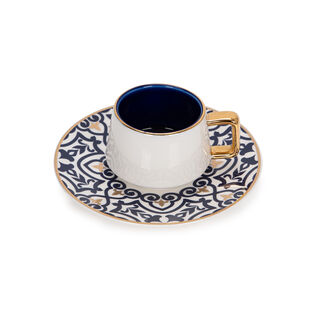 Dallaty blue and white porcelain Turkish coffee cups set 12 pcs