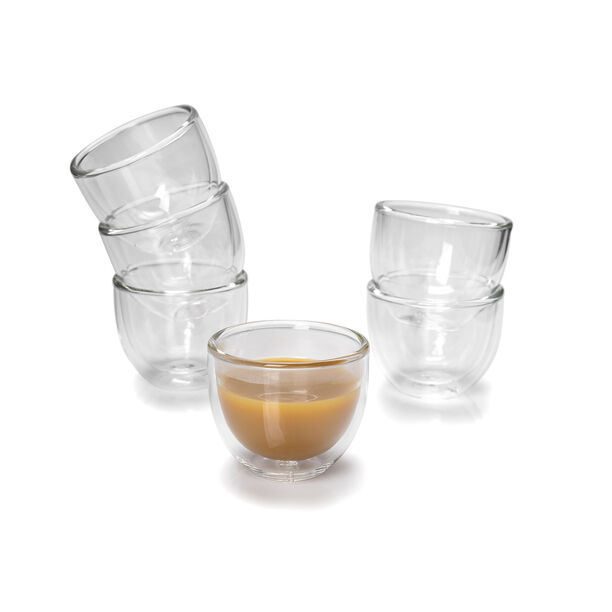 6 Piece Glass Double Wall Coffee Cup image number 1