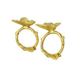  2 Piece Napkin Ring Set La Mesa Alloy Gold Butterfly image number 2