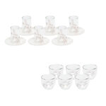 Dallaty white porcelain and glass Tea and coffee cups set 18 pcs image number 2
