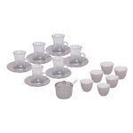 Zukhroof grey porcelain and glass Tea and coffee cups set 20 pcs image number 0