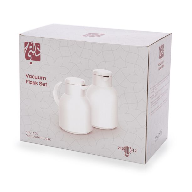 Dallaty white plastic flask 1L + 1.5L 2 pcs image number 2