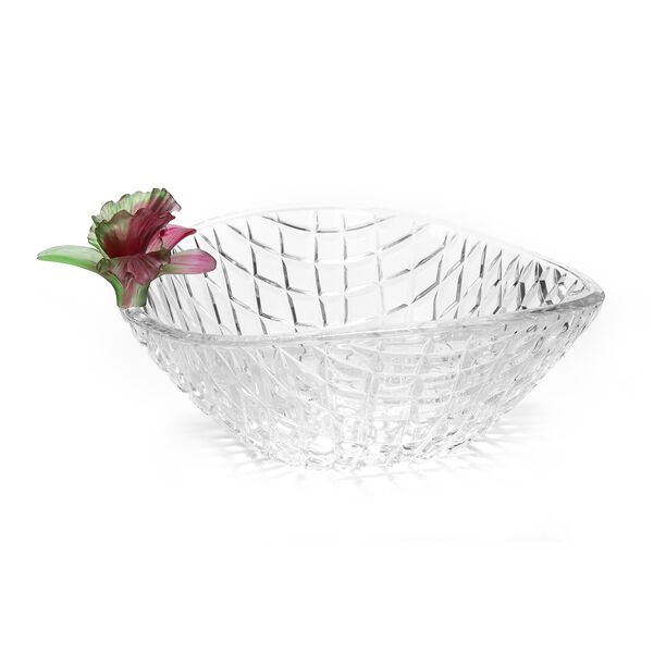 La Mesa Glass Bowl With Pink Crystal Flower 26 Cm image number 0