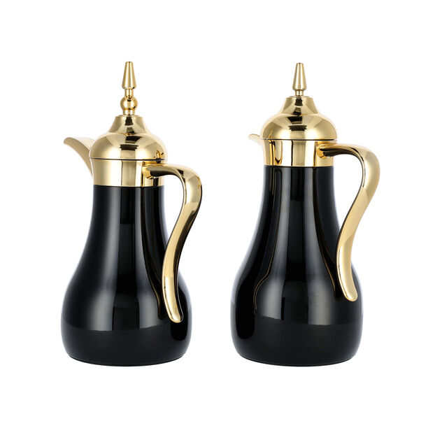 Dallaty gold and black steel flask 1L + 700ml 2 pcs image number 1