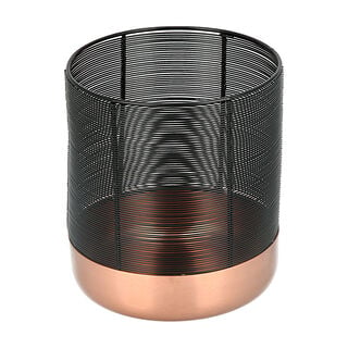 Candle Holder Black With Copper Base