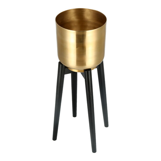 Planter Gold With Wood Stand Gold image number 2