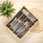 Bamboo Cutlery Organizer 38*29cm Black Surface image number 0
