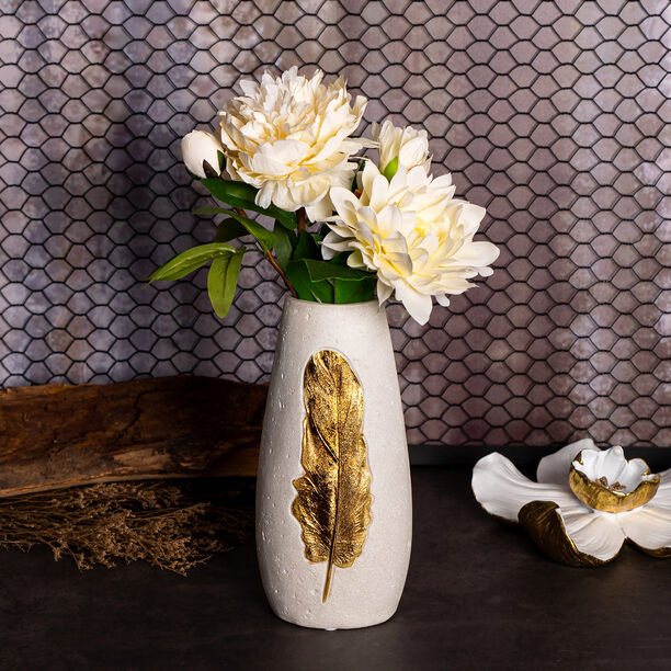 Ceramic Vase Feather Gold image number 4