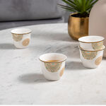La Mesa fayrouz and gold porcelain coffee cups set 12 pcs 90ml image number 0