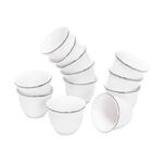 La Mesa white and silver porcelain Saudi coffee cups set 12 pcs image number 1