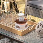 La Mesa white porcelain and glass tea pot and warmer image number 0