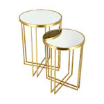 2 Pcs Nested Table Gold image number 1