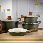 Alberto London 7 Pieces Ceramic Cookware Set Olive  image number 4