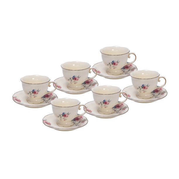La Mesa cream marble English tea cups set 12 pcs image number 0
