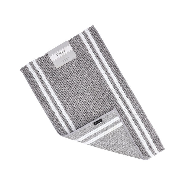 Cottage grey and white polyester bathmat 60*100 cm image number 1