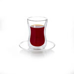 12 Piece Glass Double Wall Arabic Tea And Coffee Set Plain Veer image number 0