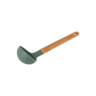 Silicone Soup Ladle with Wooden Handle