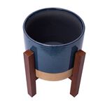 Ceramic Blue Planter With Stand 11.5" image number 2