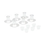 Dallaty white and silver porcelain and glass Tea and coffee cups set 18 pcs image number 5