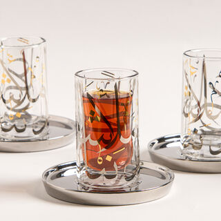 Oulfa silver glass 12 pcs Tea set