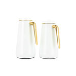 Dallaty set of 2 steel vacuum flask white/gold 1.0L and 1..3L image number 1
