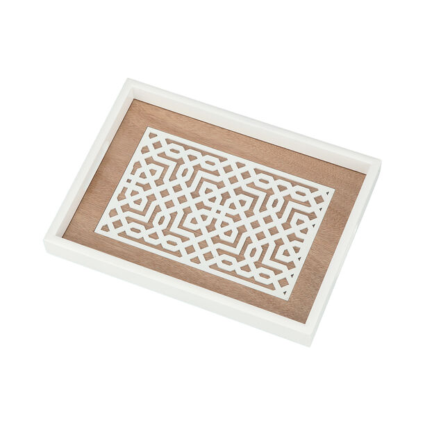 Wood Tray Pp 1Pc White Wood image number 0