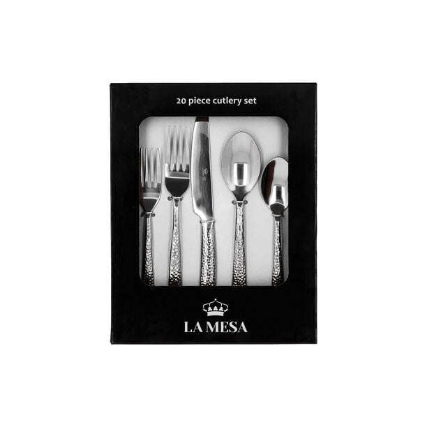 La Mesa silver stainless steel cutlery set 20 pc image number 0