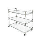 Trolley Sstell Acrylic Silver 3 Tier 80*40*80 cm image number 2