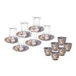 Dallaty grey glass and porcelain Tea and coffee cups set 18 pcs image number 0