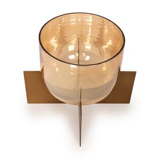 Metal And Glass Candle Holder With Base