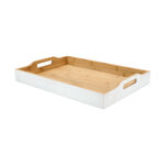 Dallaty white bamboo serving tray 47*34*7 cm image number 0