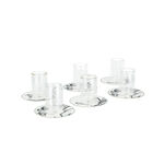 Dallaty white porcelain and glass Tea and coffee cups set 18 pcs image number 3