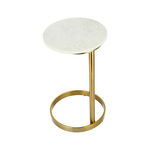 Marble Side Table Sofa Gold And White image number 3
