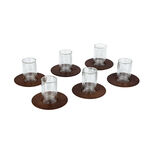 Dallaty wood and glass Tea and coffee cups set 18 pcs image number 2