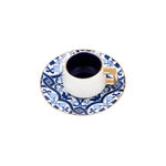 Dallaty blue and gold porcelain Turkish coffee cups set 12 pcs image number 2