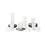 Dallaty wood and glass Tea and coffee cups set 18 pcs image number 1